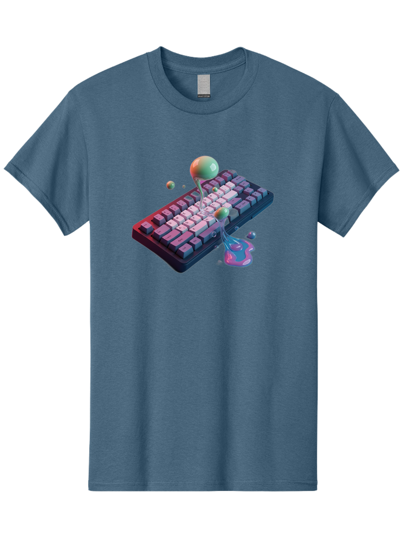 Melting-Keyboard-1 Men'S Graphic Tee, 100% Cotton, Comfortable Casual Summer Wear, Machine Washable, Vintage Camera, Old Camera, Antique Camera, Black Camera, Classic Photography, Photography Equipment, Nostalgic Device, Film Camera, Baf907