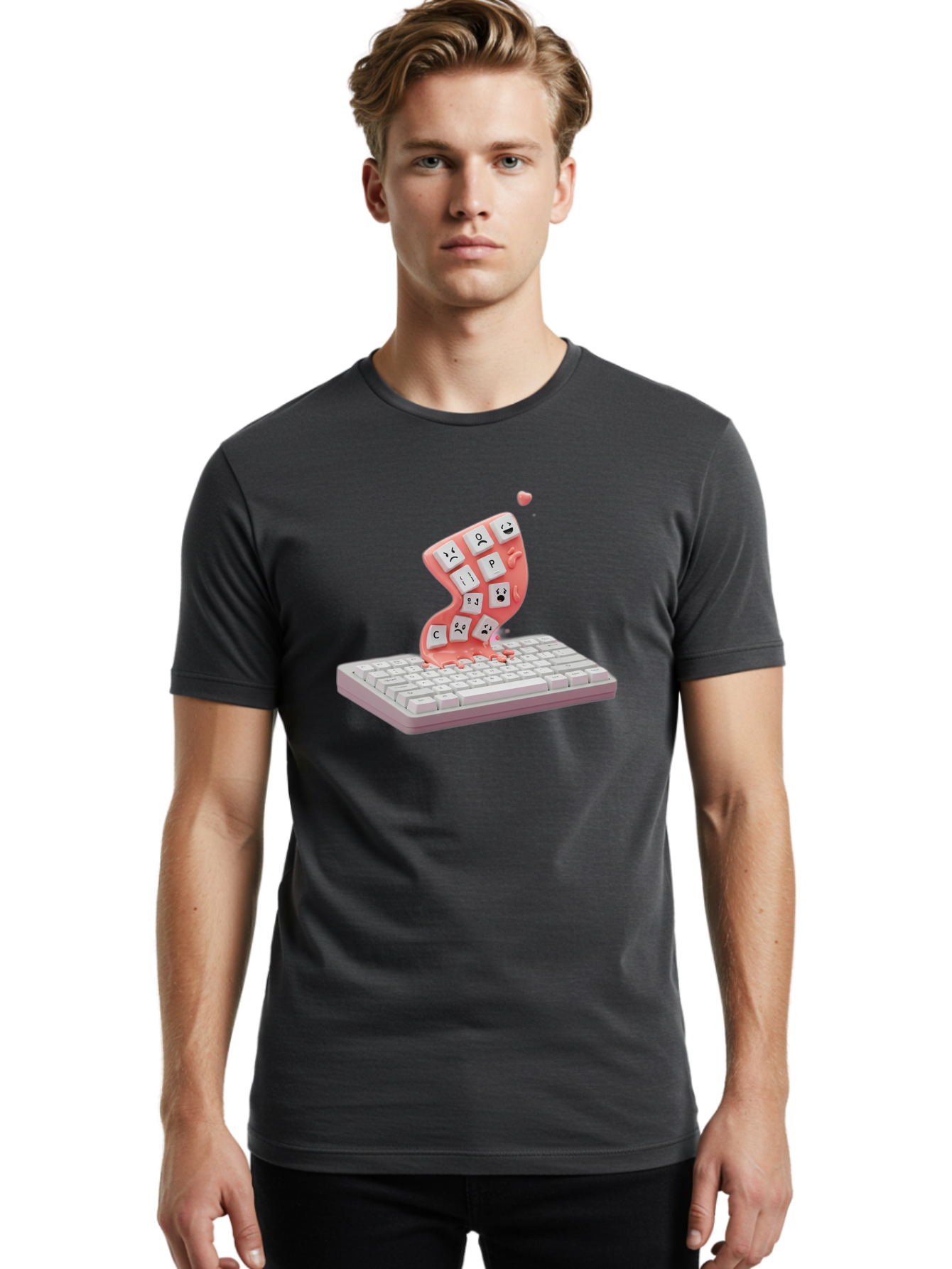 Melting-Keyboard Men'S Graphic Tee, 100% Cotton, Comfortable Casual Summer Wear, Machine Washable, Vintage Camera, Old Camera, Antique Camera, Black Camera, Classic Photography, Photography Equipment, Nostalgic Device, Film Camera, Camera Art Baf909