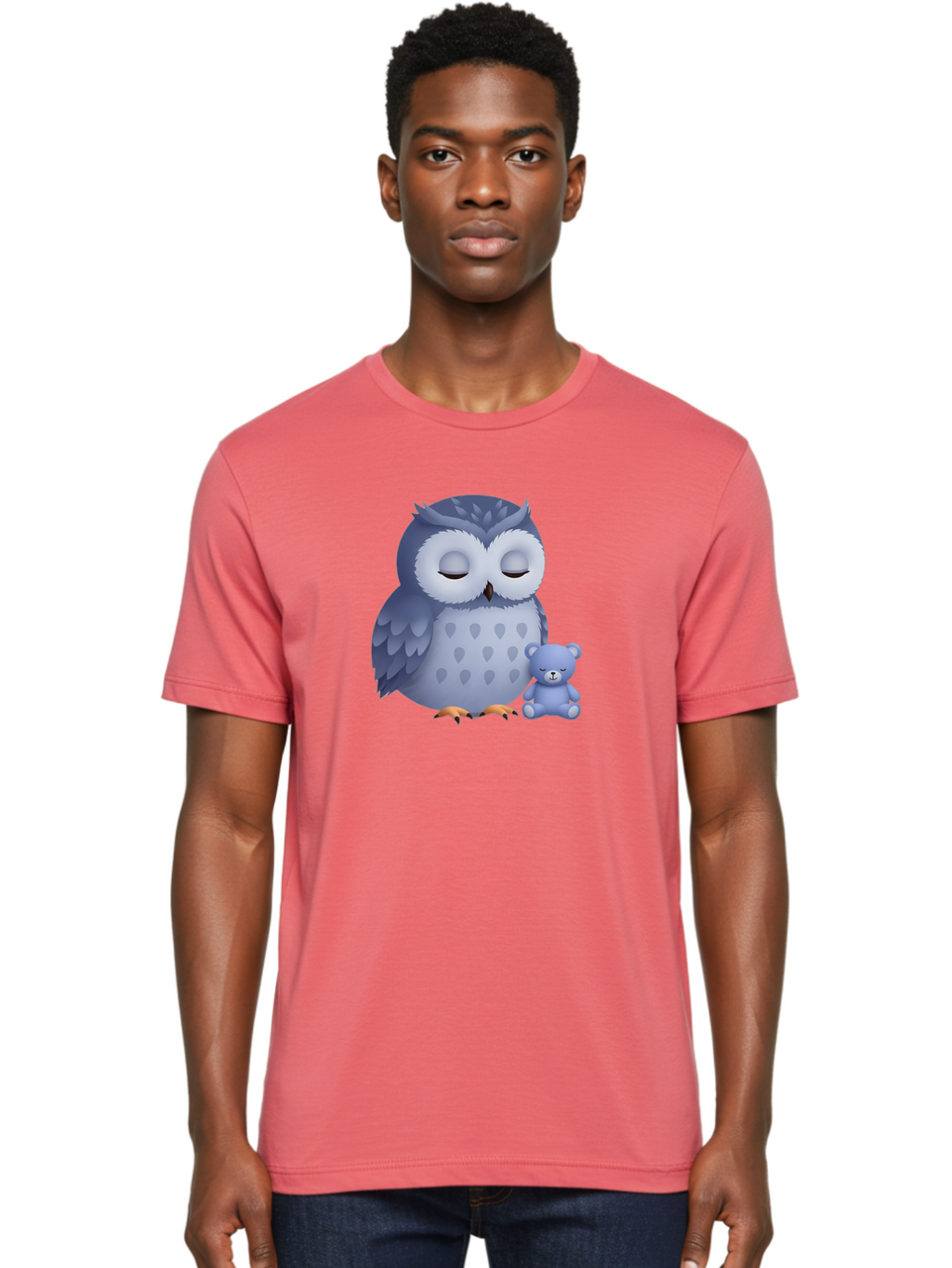 Owl-And-Teddy-2 Men'S Graphic Tee, 100% Cotton, Comfortable Casual Summer Wear, Machine Washable, Vintage Camera, Old Camera, Antique Camera, Black Camera, Classic Photography, Photography Equipment, Nostalgic Device, Film Camera, Camera Art Baf913