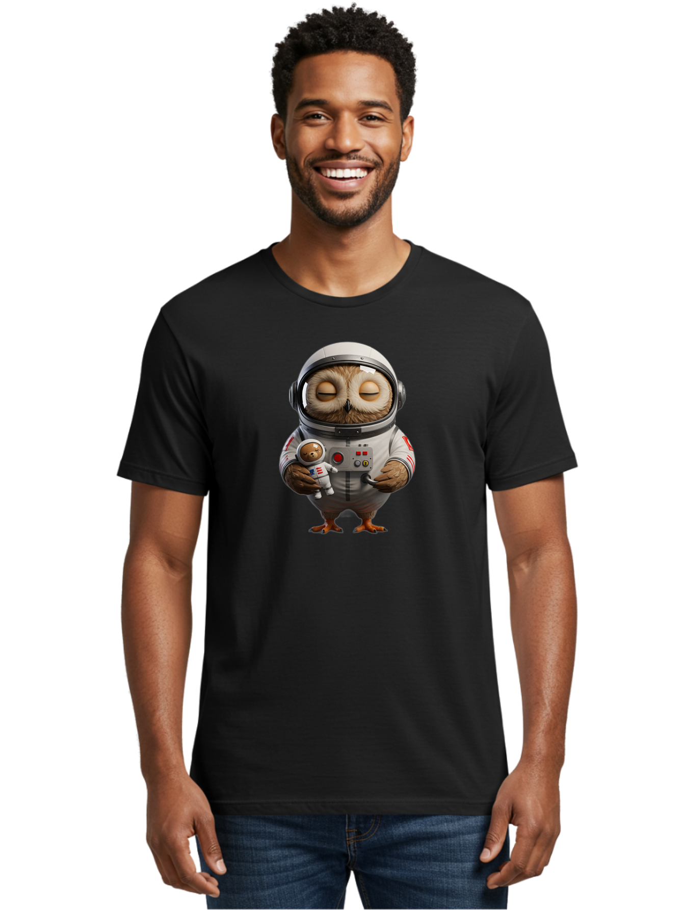 Owl-Astronaut Men'S Graphic Tee, 100% Cotton, Comfortable Casual Summer Wear, Machine Washable, Vintage Camera, Old Camera, Antique Camera, Black Camera, Classic Photography, Photography Equipment, Nostalgic Device, Film Camera, Camera Art Baf915