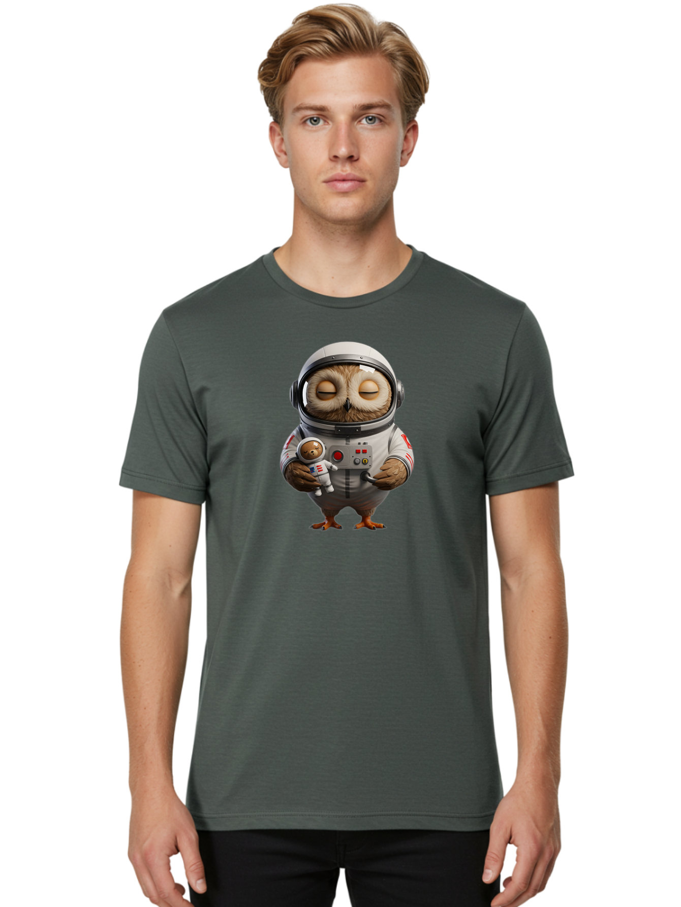 Owl-Astronaut Men'S Graphic Tee, 100% Cotton, Comfortable Casual Summer Wear, Machine Washable, Vintage Camera, Old Camera, Antique Camera, Black Camera, Classic Photography, Photography Equipment, Nostalgic Device, Film Camera, Camera Art Baf915