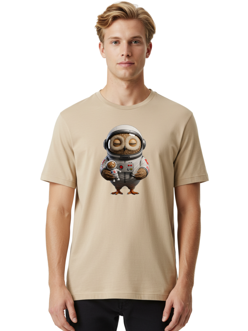 Owl-Astronaut Men'S Graphic Tee, 100% Cotton, Comfortable Casual Summer Wear, Machine Washable, Vintage Camera, Old Camera, Antique Camera, Black Camera, Classic Photography, Photography Equipment, Nostalgic Device, Film Camera, Camera Art Baf915