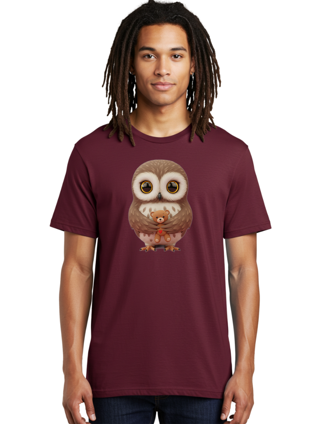 Owl-Embracing-Teddy-Bear Men'S Graphic Tee, 100% Cotton, Comfortable Casual Summer Wear, Machine Washable, Vintage Camera, Old Camera, Antique Camera, Black Camera, Classic Photography, Photography Equipment, Nostalgic Device, Film Camera, Baf917