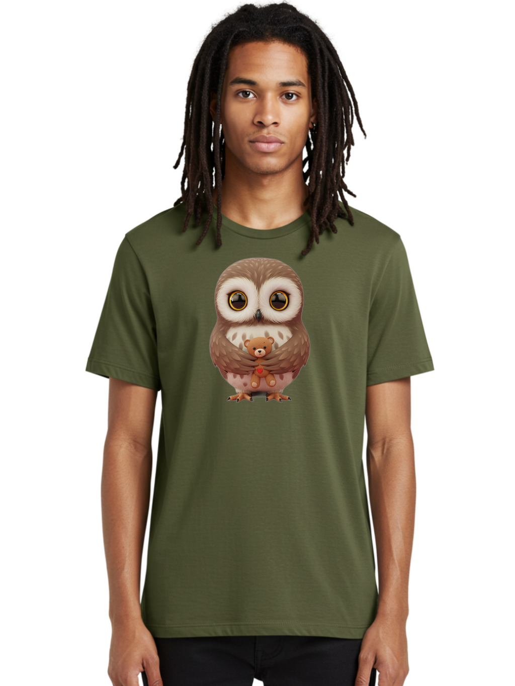 Owl-Embracing-Teddy-Bear Men'S Graphic Tee, 100% Cotton, Comfortable Casual Summer Wear, Machine Washable, Vintage Camera, Old Camera, Antique Camera, Black Camera, Classic Photography, Photography Equipment, Nostalgic Device, Film Camera, Baf917