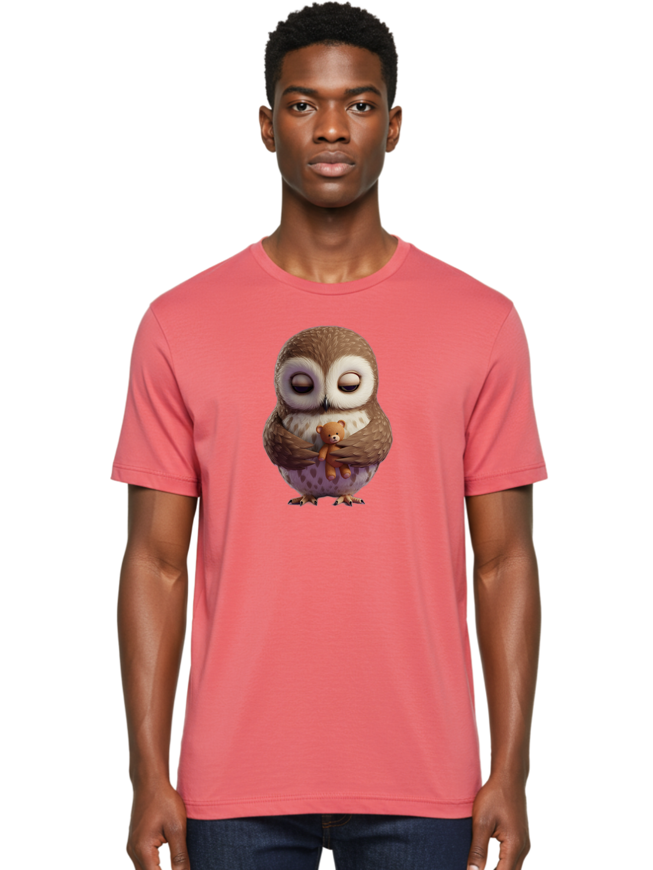 Owl-Hugging-Teddy-2 Men'S Graphic Tee, 100% Cotton, Comfortable Casual Summer Wear, Machine Washable, Vintage Camera, Old Camera, Antique Camera, Black Camera, Classic Photography, Photography Equipment, Nostalgic Device, Film Camera, Baf920
