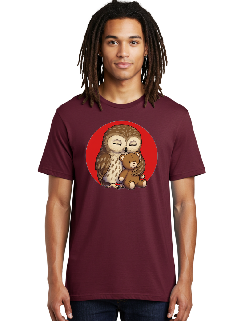 Owl-Hugging-Teddy-4 Men'S Graphic Tee, 100% Cotton, Comfortable Casual Summer Wear, Machine Washable, Vintage Camera, Old Camera, Antique Camera, Black Camera, Classic Photography, Photography Equipment, Nostalgic Device, Film Camera, Baf922