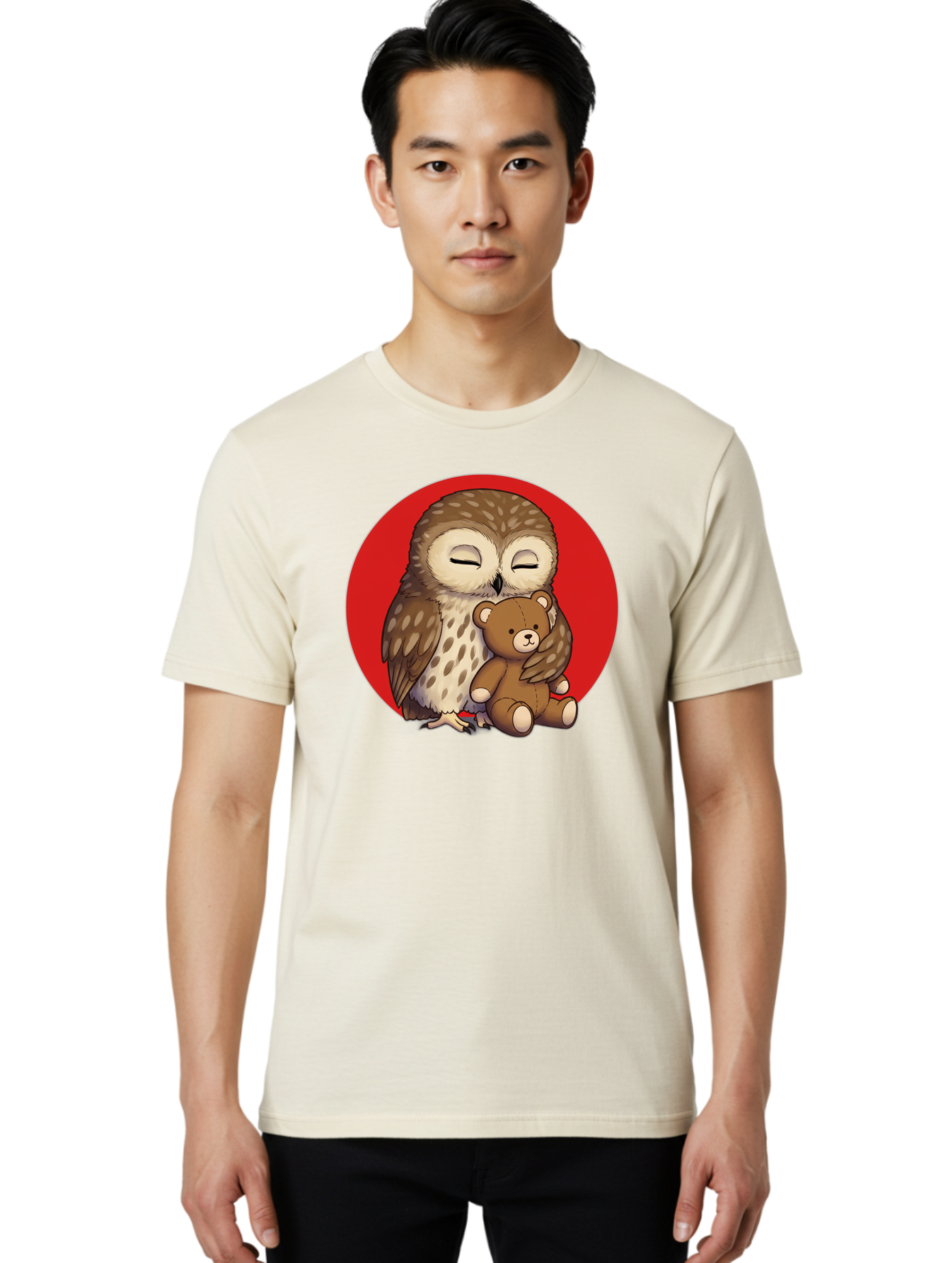 Owl-Hugging-Teddy-4 Men'S Graphic Tee, 100% Cotton, Comfortable Casual Summer Wear, Machine Washable, Vintage Camera, Old Camera, Antique Camera, Black Camera, Classic Photography, Photography Equipment, Nostalgic Device, Film Camera, Baf922