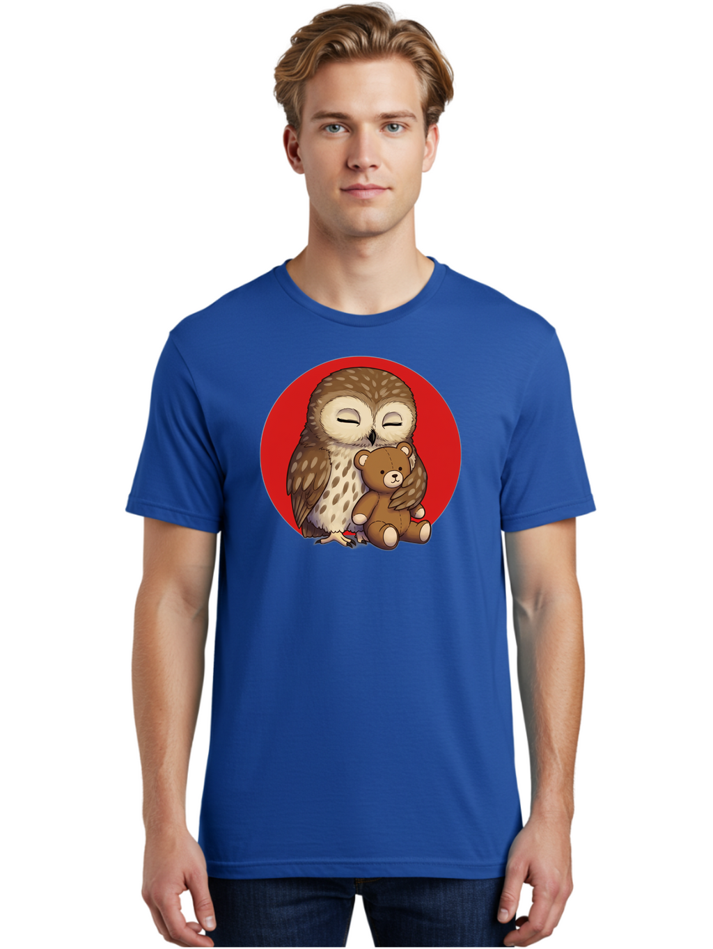 Owl-Hugging-Teddy-4 Men'S Graphic Tee, 100% Cotton, Comfortable Casual Summer Wear, Machine Washable, Vintage Camera, Old Camera, Antique Camera, Black Camera, Classic Photography, Photography Equipment, Nostalgic Device, Film Camera, Baf922
