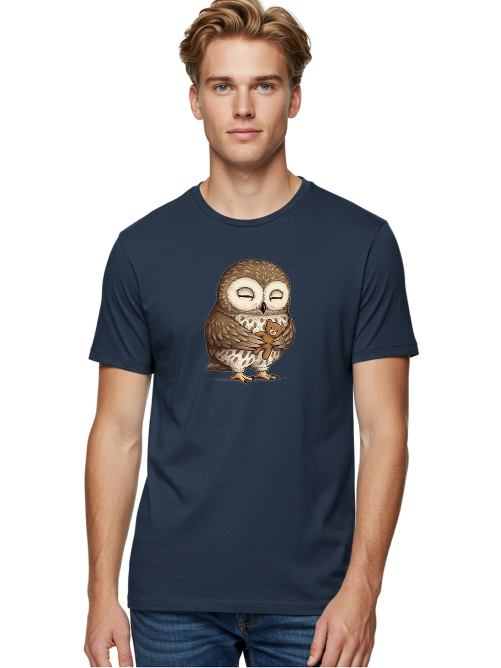 Owl-Hugging-Teddy-6 Men'S Graphic Tee, 100% Cotton, Comfortable Casual Summer Wear, Machine Washable, Vintage Camera, Old Camera, Antique Camera, Black Camera, Classic Photography, Photography Equipment, Nostalgic Device, Film Camera, Baf924