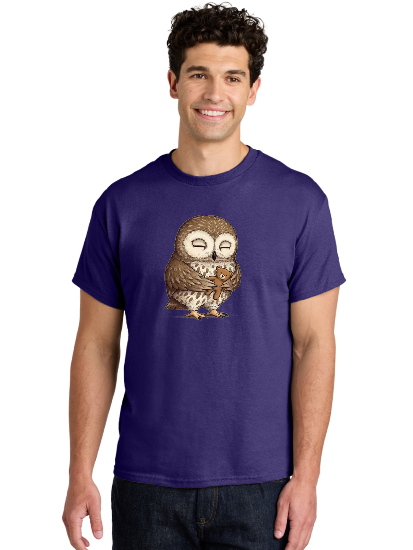 Owl-Hugging-Teddy-6 Men'S Graphic Tee, 100% Cotton, Comfortable Casual Summer Wear, Machine Washable, Vintage Camera, Old Camera, Antique Camera, Black Camera, Classic Photography, Photography Equipment, Nostalgic Device, Film Camera, Baf924
