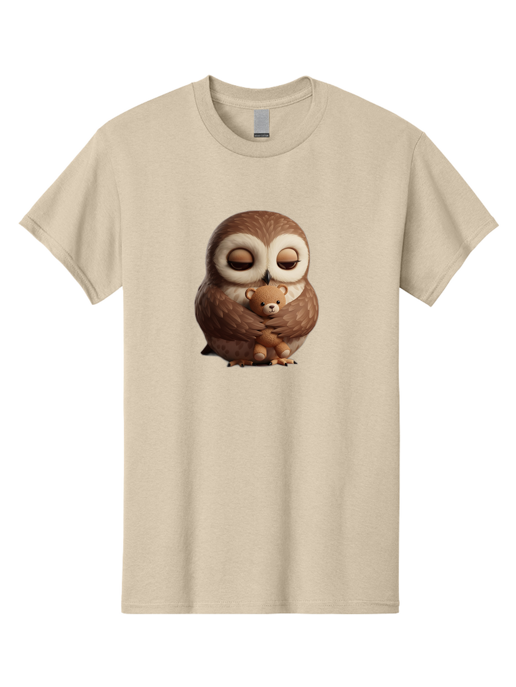 Owl-Hugging-Teddy-Bear-2 Men'S Graphic Tee, 100% Cotton, Comfortable Casual Summer Wear, Machine Washable, Vintage Camera, Old Camera, Antique Camera, Black Camera, Classic Photography, Photography Equipment, Nostalgic Device, Film Camera, Baf927
