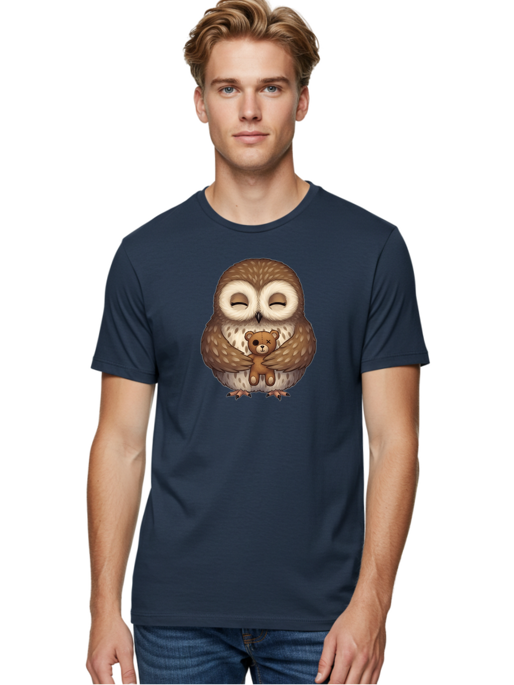 Owl-Hugging-Voodoo-Teddy Men'S Graphic Tee, 100% Cotton, Comfortable Casual Summer Wear, Machine Washable, Vintage Camera, Old Camera, Antique Camera, Black Camera, Classic Photography, Photography Equipment, Nostalgic Device, Film Camera, Baf930