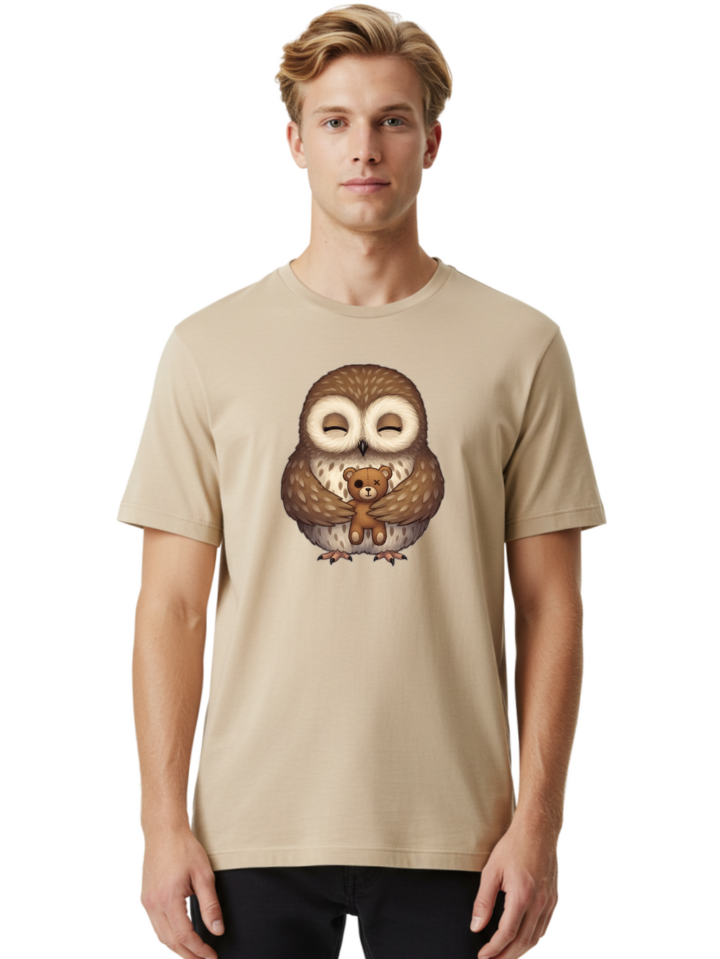 Owl-Hugging-Voodoo-Teddy Men'S Graphic Tee, 100% Cotton, Comfortable Casual Summer Wear, Machine Washable, Vintage Camera, Old Camera, Antique Camera, Black Camera, Classic Photography, Photography Equipment, Nostalgic Device, Film Camera, Baf930