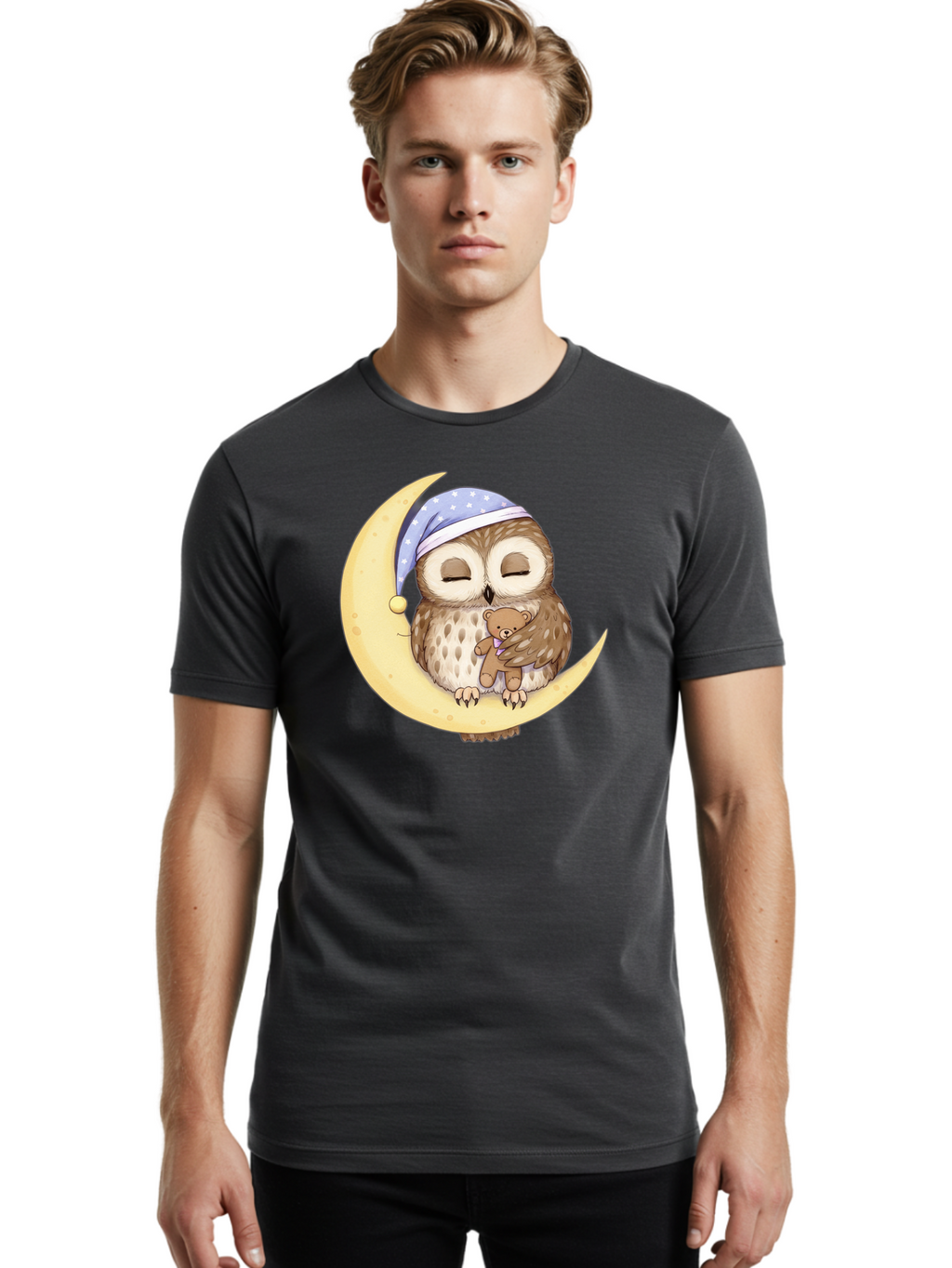 Owl-On-The-Moon Men'S Graphic Tee, 100% Cotton, Comfortable Casual Summer Wear, Machine Washable, Vintage Camera, Old Camera, Antique Camera, Black Camera, Classic Photography, Photography Equipment, Nostalgic Device, Film Camera, Camera Art Baf931