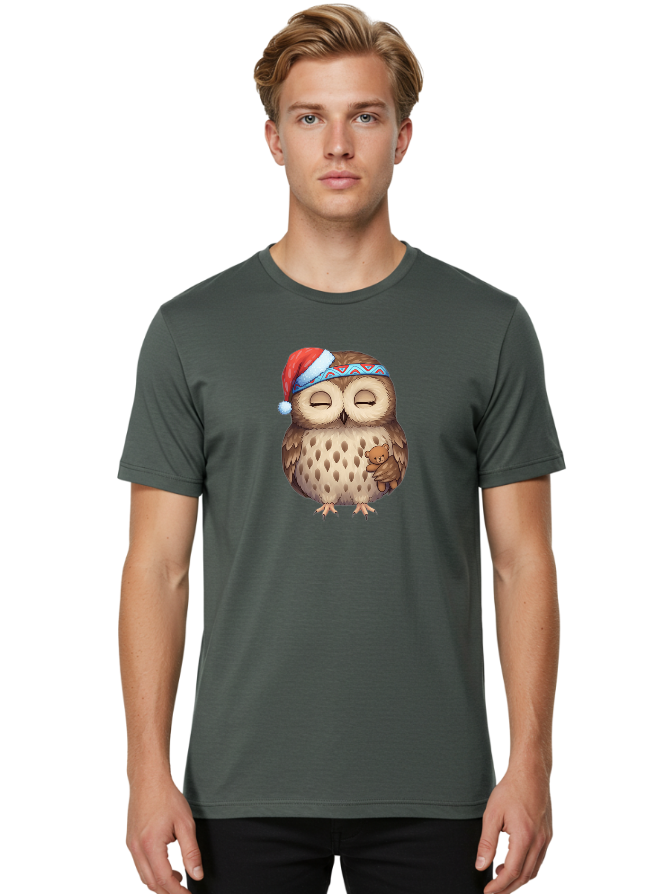 Owl-With-Santa-Hat Men'S Graphic Tee, 100% Cotton, Comfortable Casual Summer Wear, Machine Washable, Vintage Camera, Old Camera, Antique Camera, Black Camera, Classic Photography, Photography Equipment, Nostalgic Device, Film Camera, Baf934