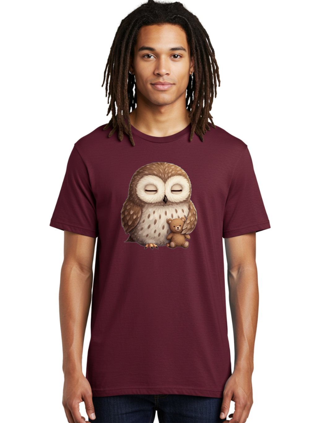 Owl-With-Teddy-Bear Men'S Graphic Tee, 100% Cotton, Comfortable Casual Summer Wear, Machine Washable, Vintage Camera, Old Camera, Antique Camera, Black Camera, Classic Photography, Photography Equipment, Nostalgic Device, Film Camera, Baf940