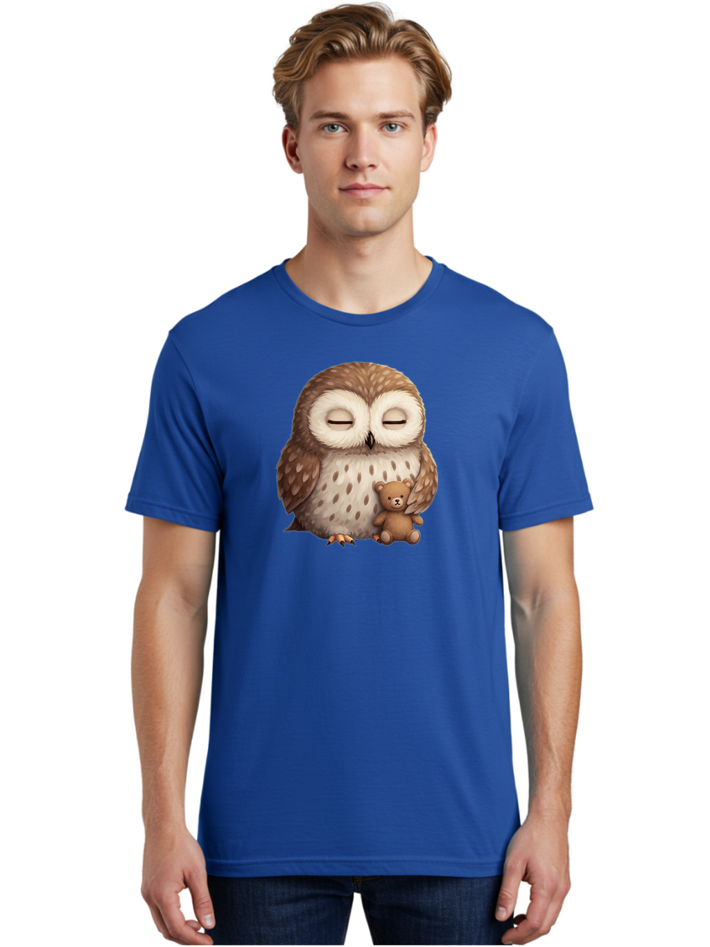 Owl-With-Teddy-Bear Men'S Graphic Tee, 100% Cotton, Comfortable Casual Summer Wear, Machine Washable, Vintage Camera, Old Camera, Antique Camera, Black Camera, Classic Photography, Photography Equipment, Nostalgic Device, Film Camera, Baf940