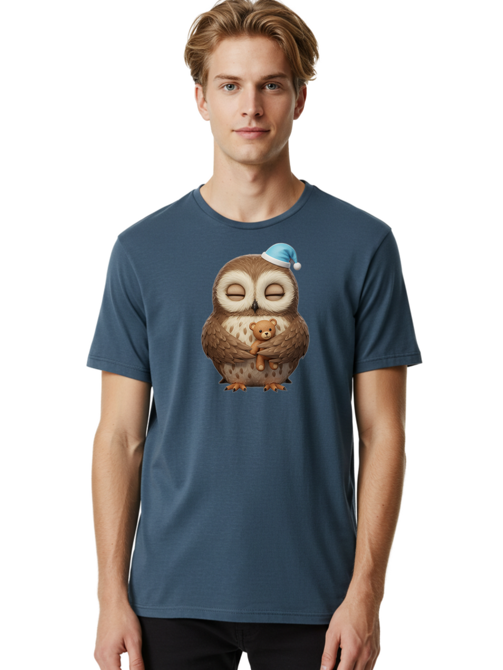 Owl-With-Teddy Men'S Graphic Tee, 100% Cotton, Comfortable Casual Summer Wear, Machine Washable, Vintage Camera, Old Camera, Antique Camera, Black Camera, Classic Photography, Photography Equipment, Nostalgic Device, Film Camera, Camera Art Baf941