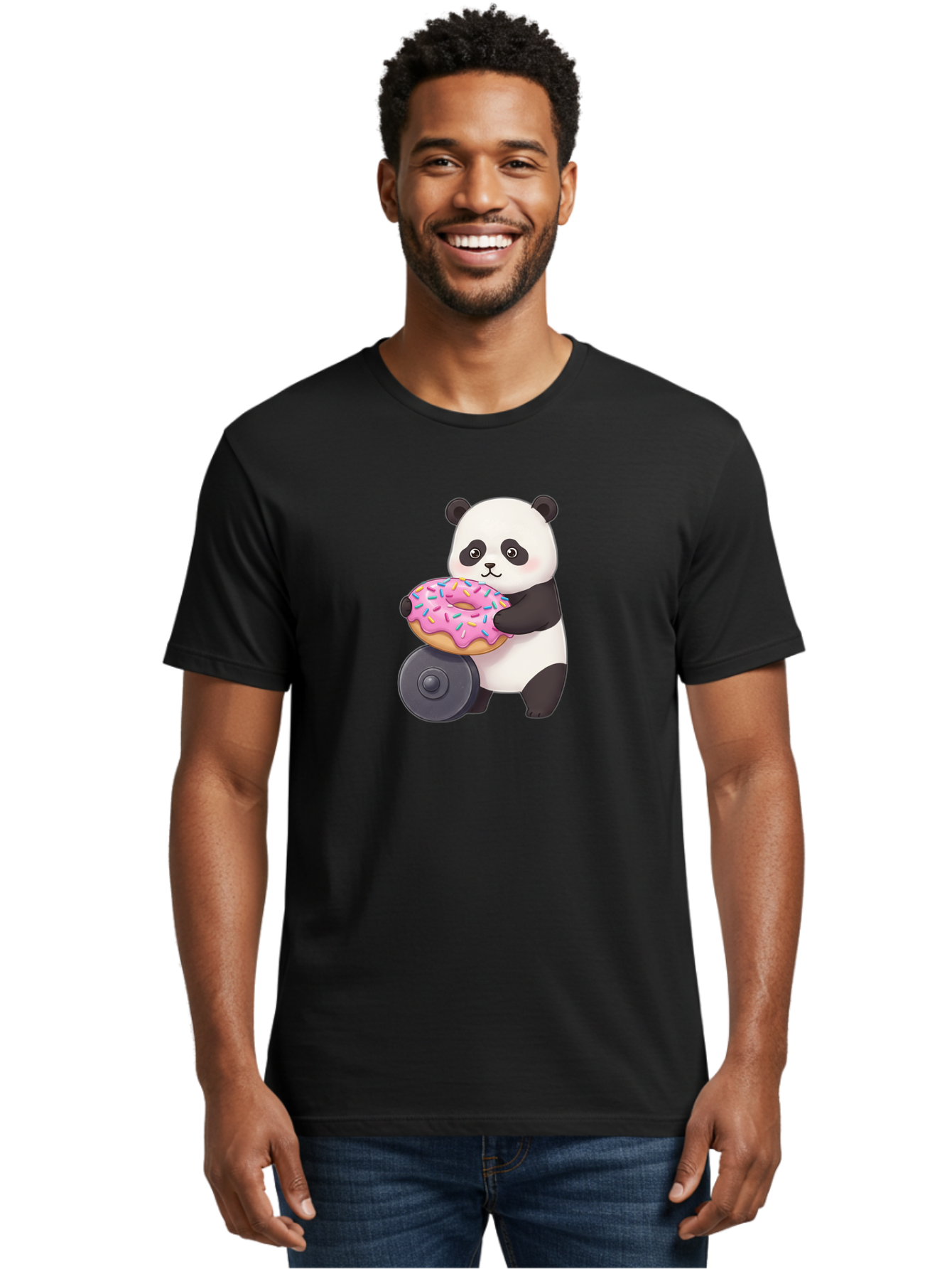Panda-Donut Men'S Graphic Tee, 100% Cotton, Comfortable Casual Summer Wear, Machine Washable, Vintage Camera, Old Camera, Antique Camera, Black Camera, Classic Photography, Photography Equipment, Nostalgic Device, Film Camera, Camera Art Baf943