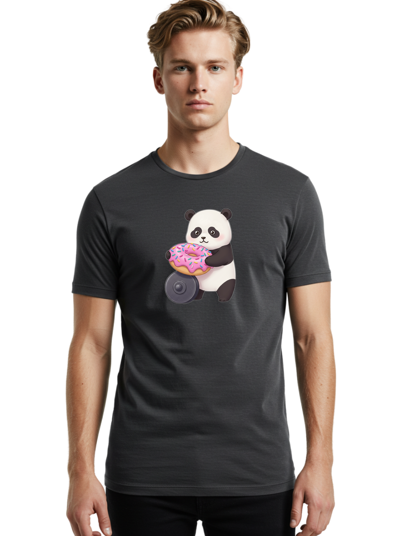 Panda-Donut Men'S Graphic Tee, 100% Cotton, Comfortable Casual Summer Wear, Machine Washable, Vintage Camera, Old Camera, Antique Camera, Black Camera, Classic Photography, Photography Equipment, Nostalgic Device, Film Camera, Camera Art Baf943