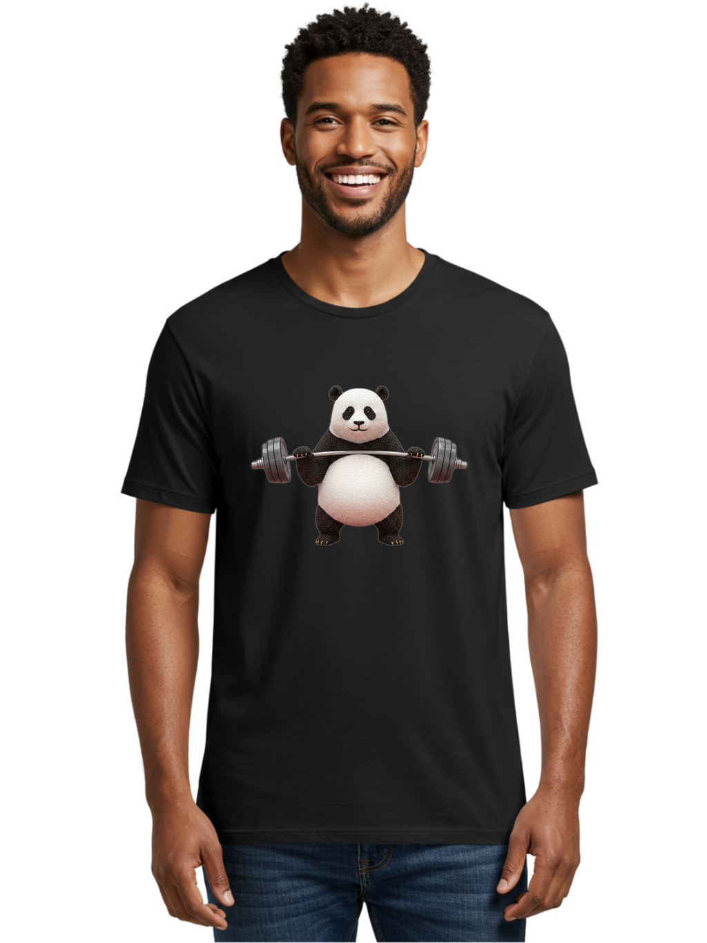 Panda-Lifting-Barbell Men'S Graphic Tee, 100% Cotton, Comfortable Casual Summer Wear, Machine Washable, Vintage Camera, Old Camera, Antique Camera, Black Camera, Classic Photography, Photography Equipment, Nostalgic Device, Film Camera, Baf945