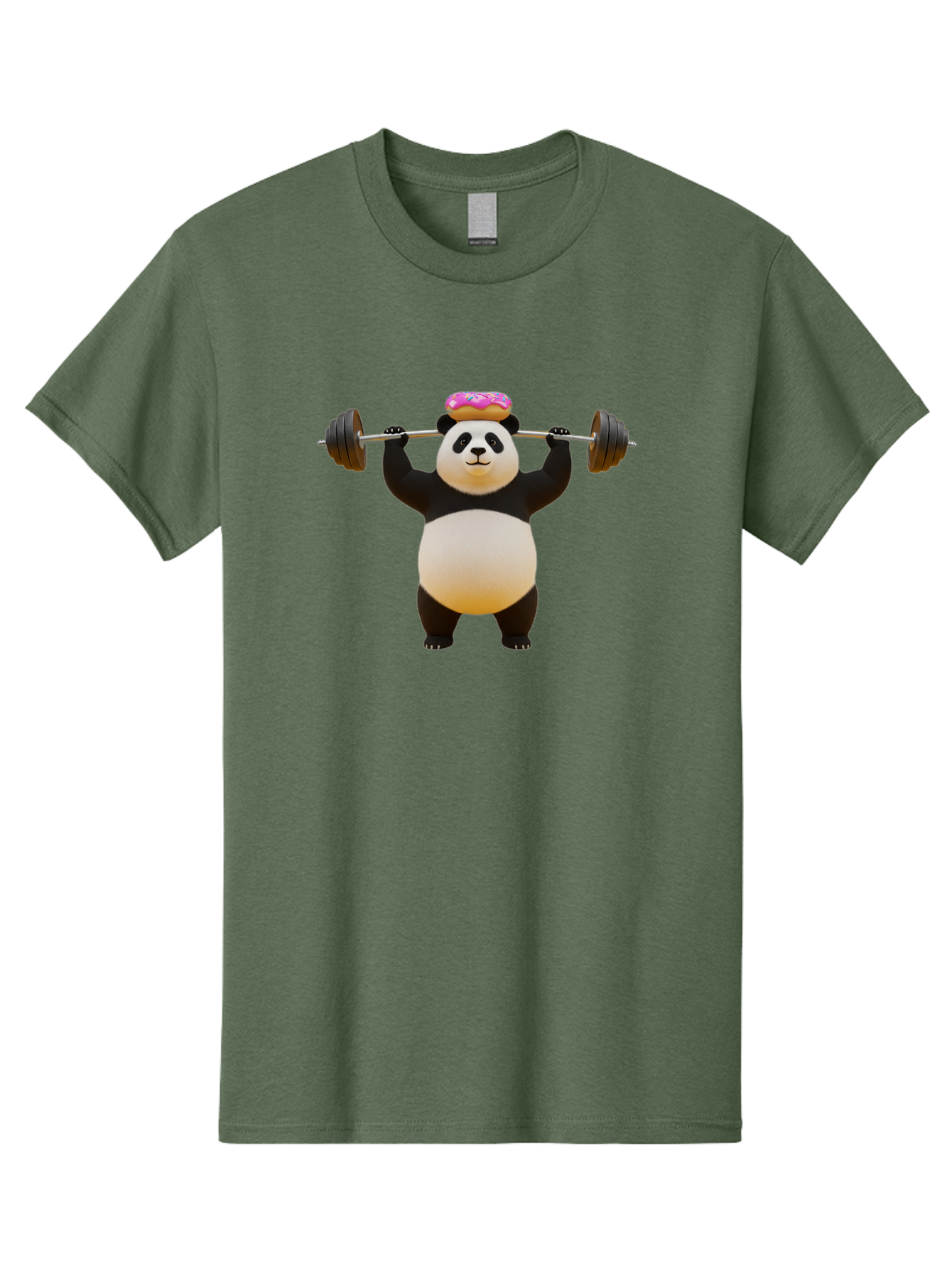 Panda-Lifting-Donut-1 Men'S Graphic Tee, 100% Cotton, Comfortable Casual Summer Wear, Machine Washable, Vintage Camera, Old Camera, Antique Camera, Black Camera, Classic Photography, Photography Equipment, Nostalgic Device, Film Camera, Baf946