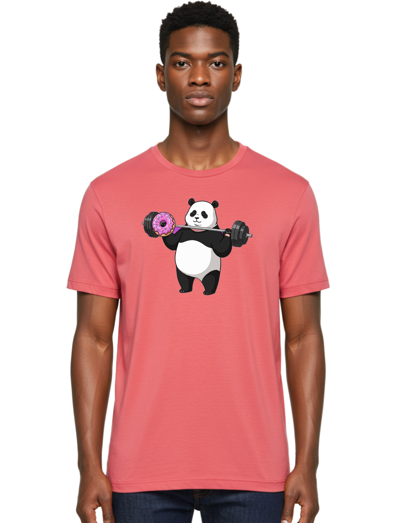 Panda-Lifting-Donut Men'S Graphic Tee, 100% Cotton, Comfortable Casual Summer Wear, Machine Washable, Vintage Camera, Old Camera, Antique Camera, Black Camera, Classic Photography, Photography Equipment, Nostalgic Device, Film Camera, Baf947