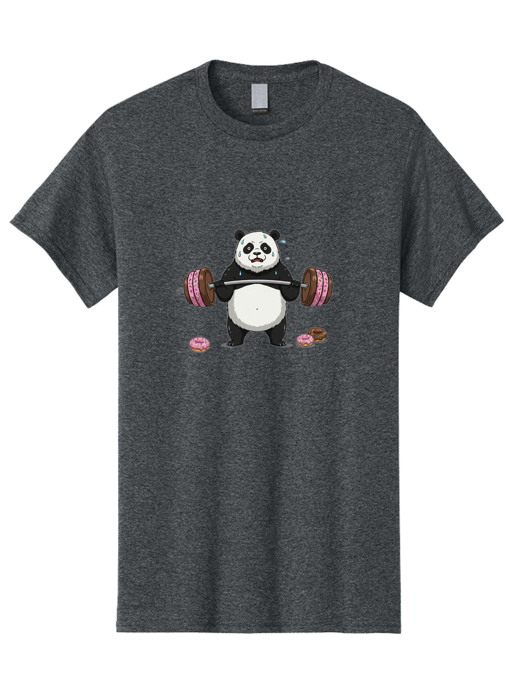 Panda-Lifting-Donuts-2 Men'S Graphic Tee, 100% Cotton, Comfortable Casual Summer Wear, Machine Washable, Vintage Camera, Old Camera, Antique Camera, Black Camera, Classic Photography, Photography Equipment, Nostalgic Device, Film Camera, Baf949