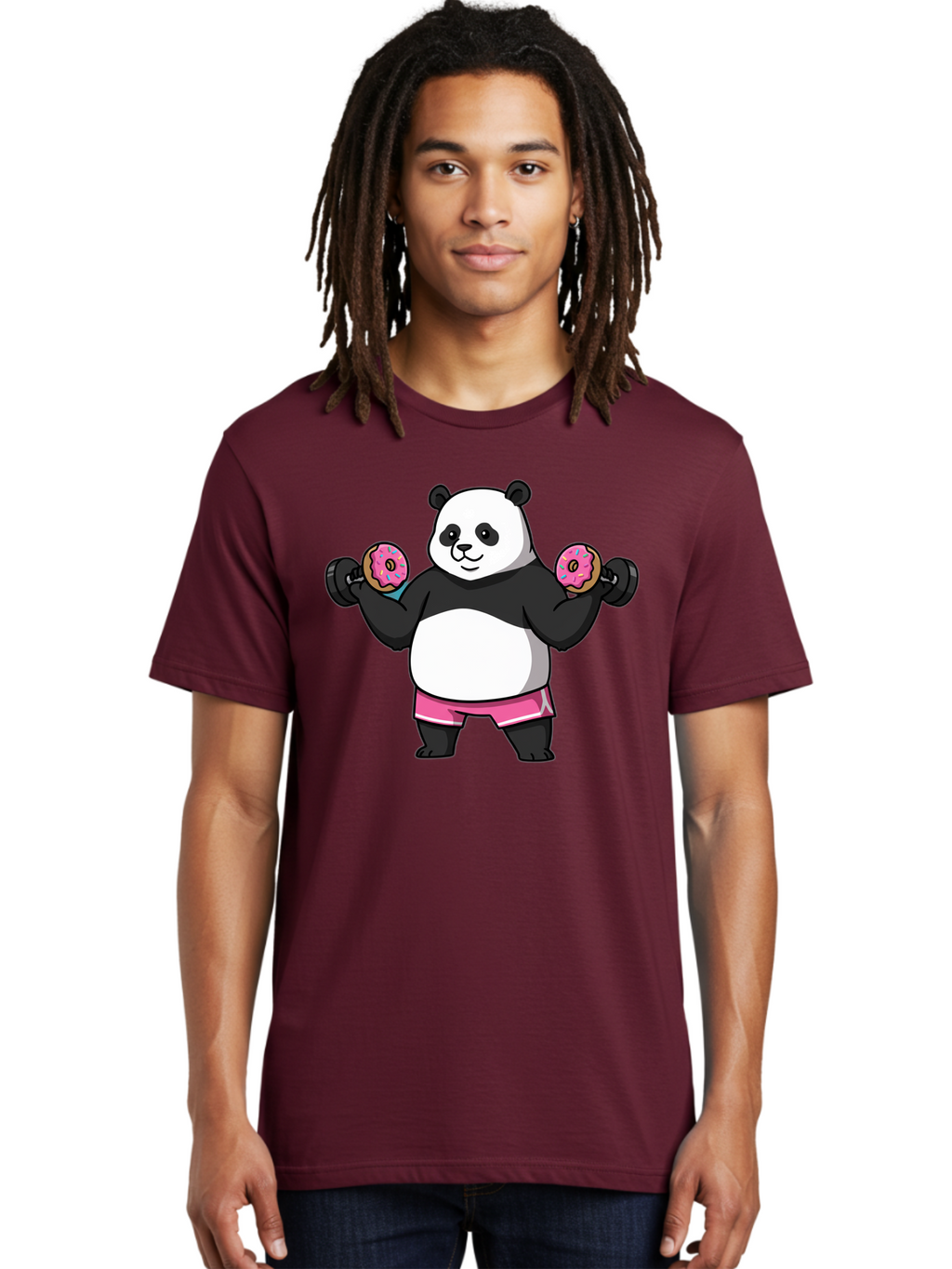 Panda-Lifting-Donuts-Dumbbells Men'S Graphic Tee, 100% Cotton, Comfortable Casual Summer Wear, Machine Washable, Vintage Camera, Old Camera, Antique Camera, Black Camera, Classic Photography, Photography Equipment, Nostalgic Device, Baf951