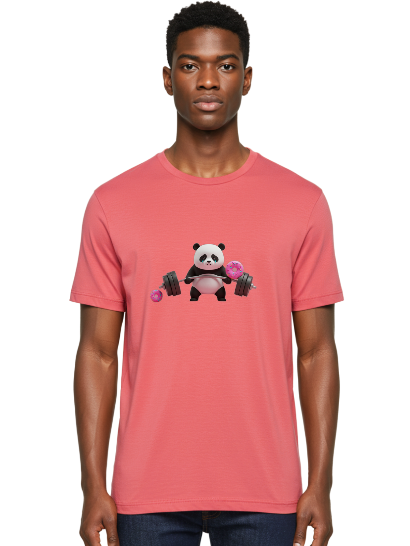 Panda-Lifting-Donuts Men'S Graphic Tee, 100% Cotton, Comfortable Casual Summer Wear, Machine Washable, Vintage Camera, Old Camera, Antique Camera, Black Camera, Classic Photography, Photography Equipment, Nostalgic Device, Film Camera, Baf952
