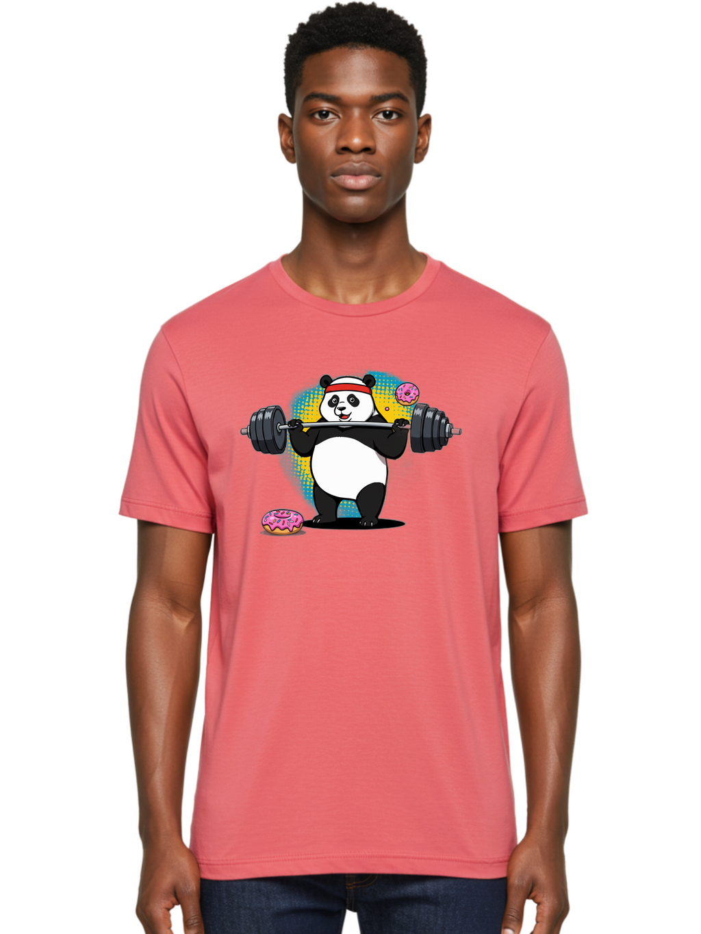 Panda-Lifting-Weights-2 Men'S Graphic Tee, 100% Cotton, Comfortable Casual Summer Wear, Machine Washable, Vintage Camera, Old Camera, Antique Camera, Black Camera, Classic Photography, Photography Equipment, Nostalgic Device, Film Camera, Baf954
