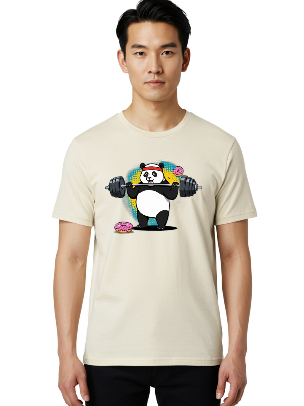 Panda-Lifting-Weights-2 Men'S Graphic Tee, 100% Cotton, Comfortable Casual Summer Wear, Machine Washable, Vintage Camera, Old Camera, Antique Camera, Black Camera, Classic Photography, Photography Equipment, Nostalgic Device, Film Camera, Baf954