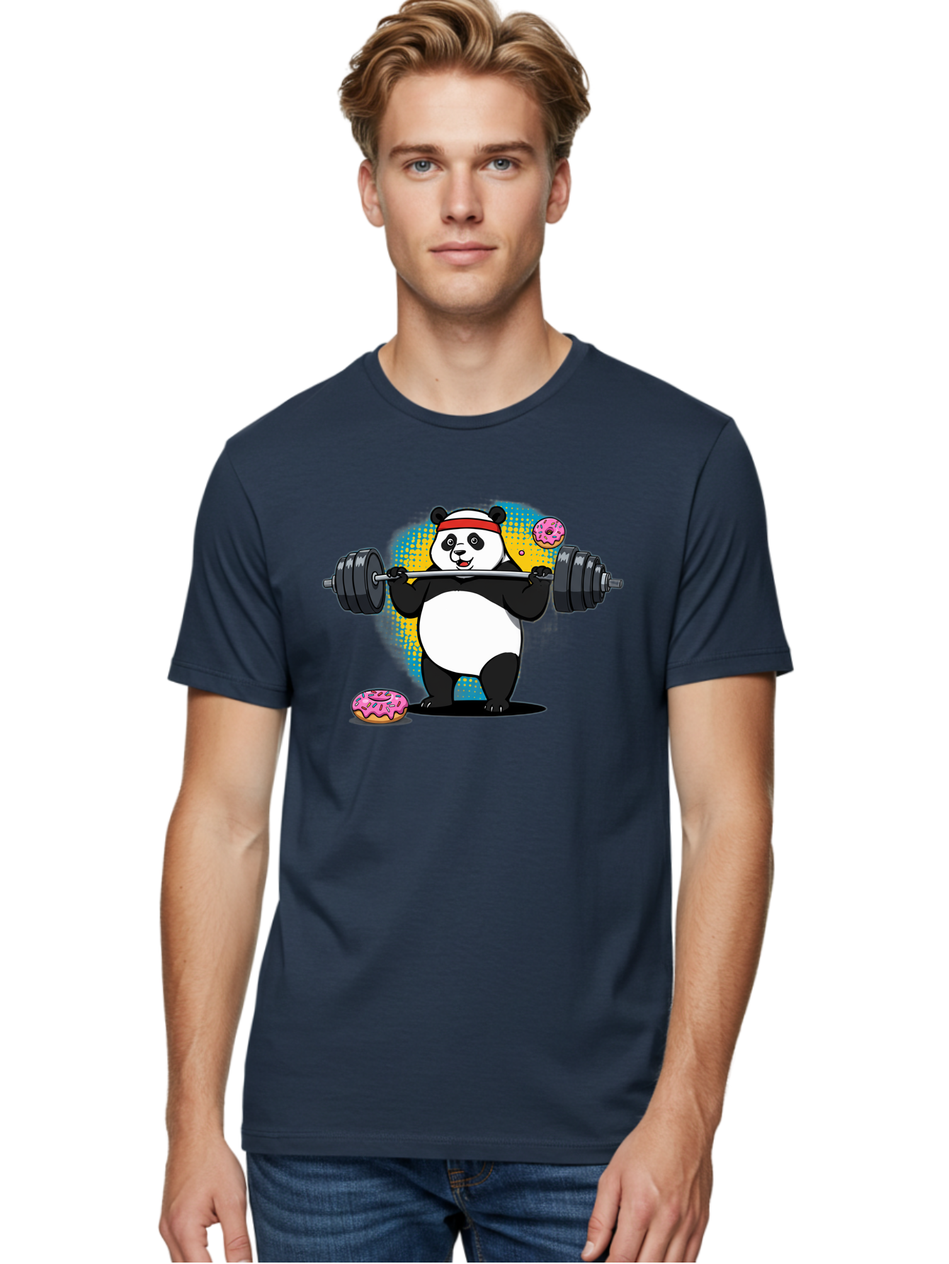 Panda-Lifting-Weights-2 Men'S Graphic Tee, 100% Cotton, Comfortable Casual Summer Wear, Machine Washable, Vintage Camera, Old Camera, Antique Camera, Black Camera, Classic Photography, Photography Equipment, Nostalgic Device, Film Camera, Baf954