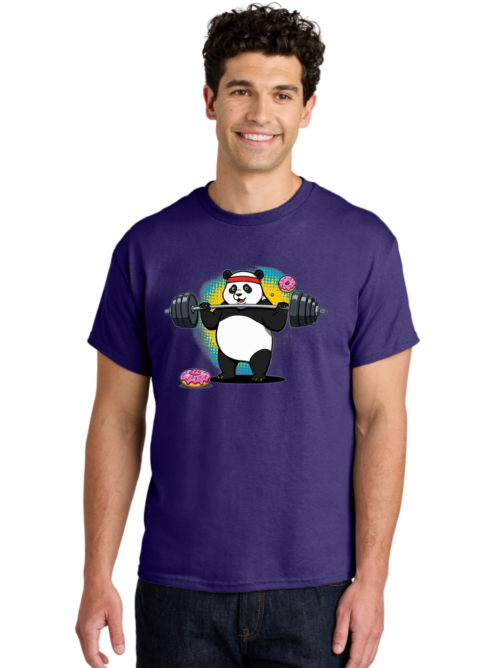 Panda-Lifting-Weights-2 Men'S Graphic Tee, 100% Cotton, Comfortable Casual Summer Wear, Machine Washable, Vintage Camera, Old Camera, Antique Camera, Black Camera, Classic Photography, Photography Equipment, Nostalgic Device, Film Camera, Baf954
