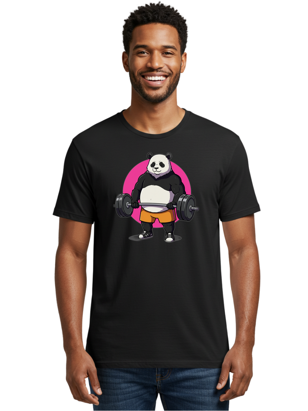 Panda-Lifting-Weights-4 Men'S Graphic Tee, 100% Cotton, Comfortable Casual Summer Wear, Machine Washable, Vintage Camera, Old Camera, Antique Camera, Black Camera, Classic Photography, Photography Equipment, Nostalgic Device, Film Camera, Baf956