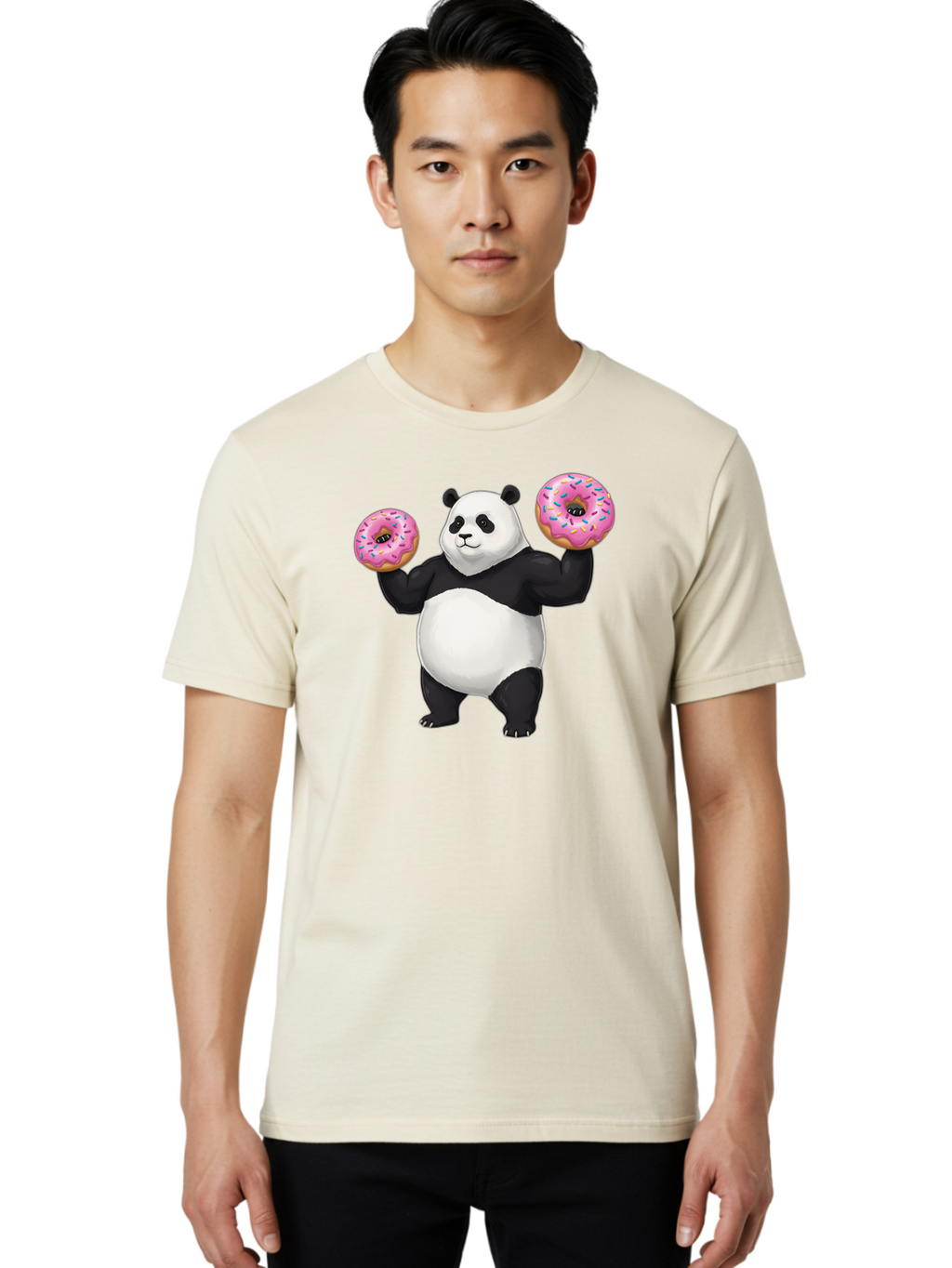 Panda-With-Donuts Men'S Graphic Tee, 100% Cotton, Comfortable Casual Summer Wear, Machine Washable, Vintage Camera, Old Camera, Antique Camera, Black Camera, Classic Photography, Photography Equipment, Nostalgic Device, Film Camera, Camera Art Baf963
