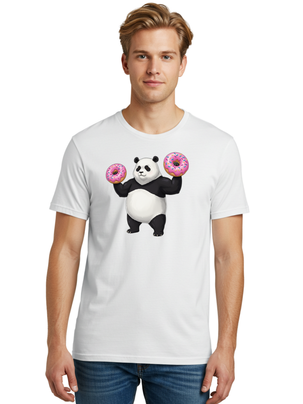 Panda-With-Donuts Men'S Graphic Tee, 100% Cotton, Comfortable Casual Summer Wear, Machine Washable, Vintage Camera, Old Camera, Antique Camera, Black Camera, Classic Photography, Photography Equipment, Nostalgic Device, Film Camera, Camera Art Baf963