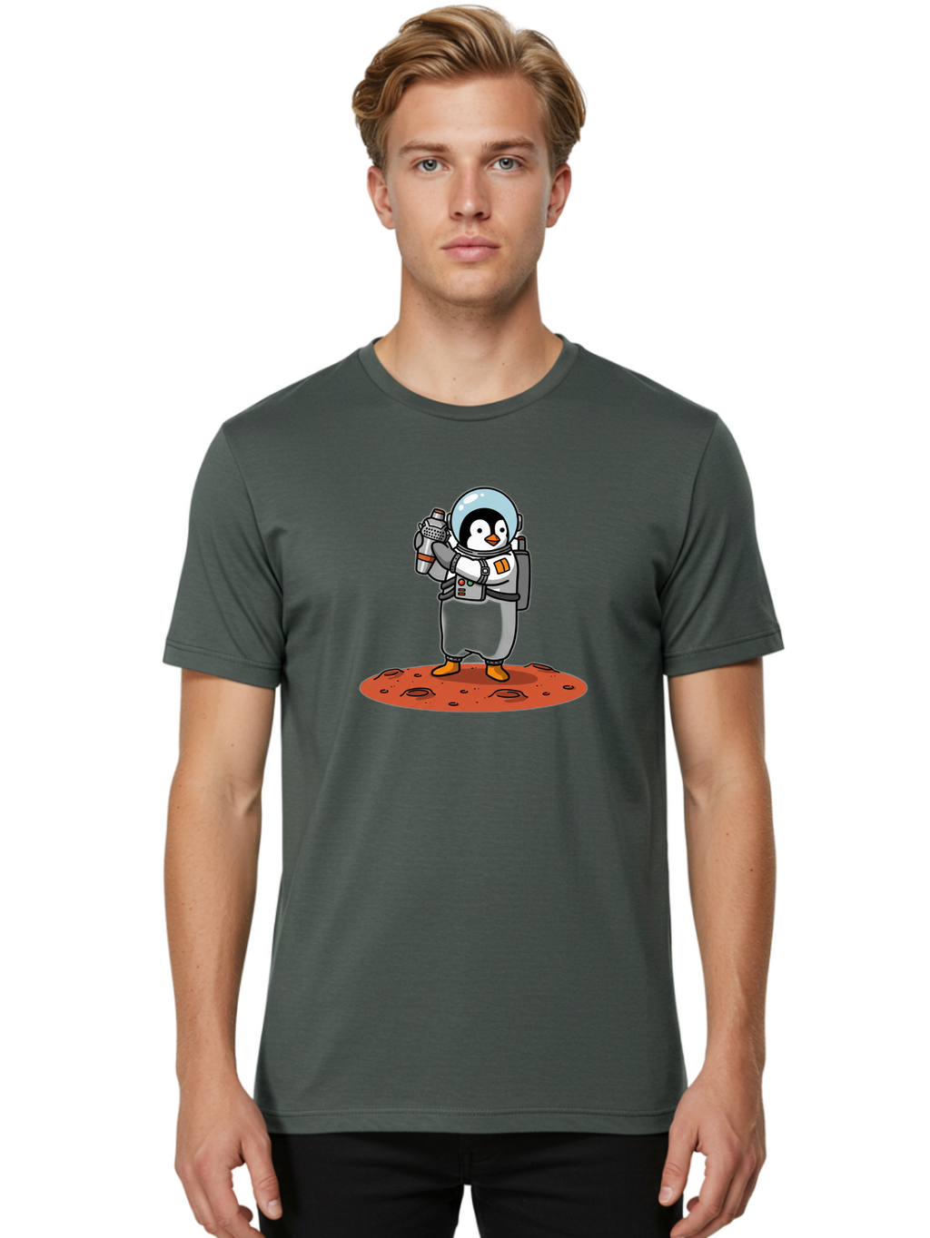 Penguin-Astronaut Men'S Graphic Tee, 100% Cotton, Comfortable Casual Summer Wear, Machine Washable, Vintage Camera, Old Camera, Antique Camera, Black Camera, Classic Photography, Photography Equipment, Nostalgic Device, Film Camera, Camera Art Baf965