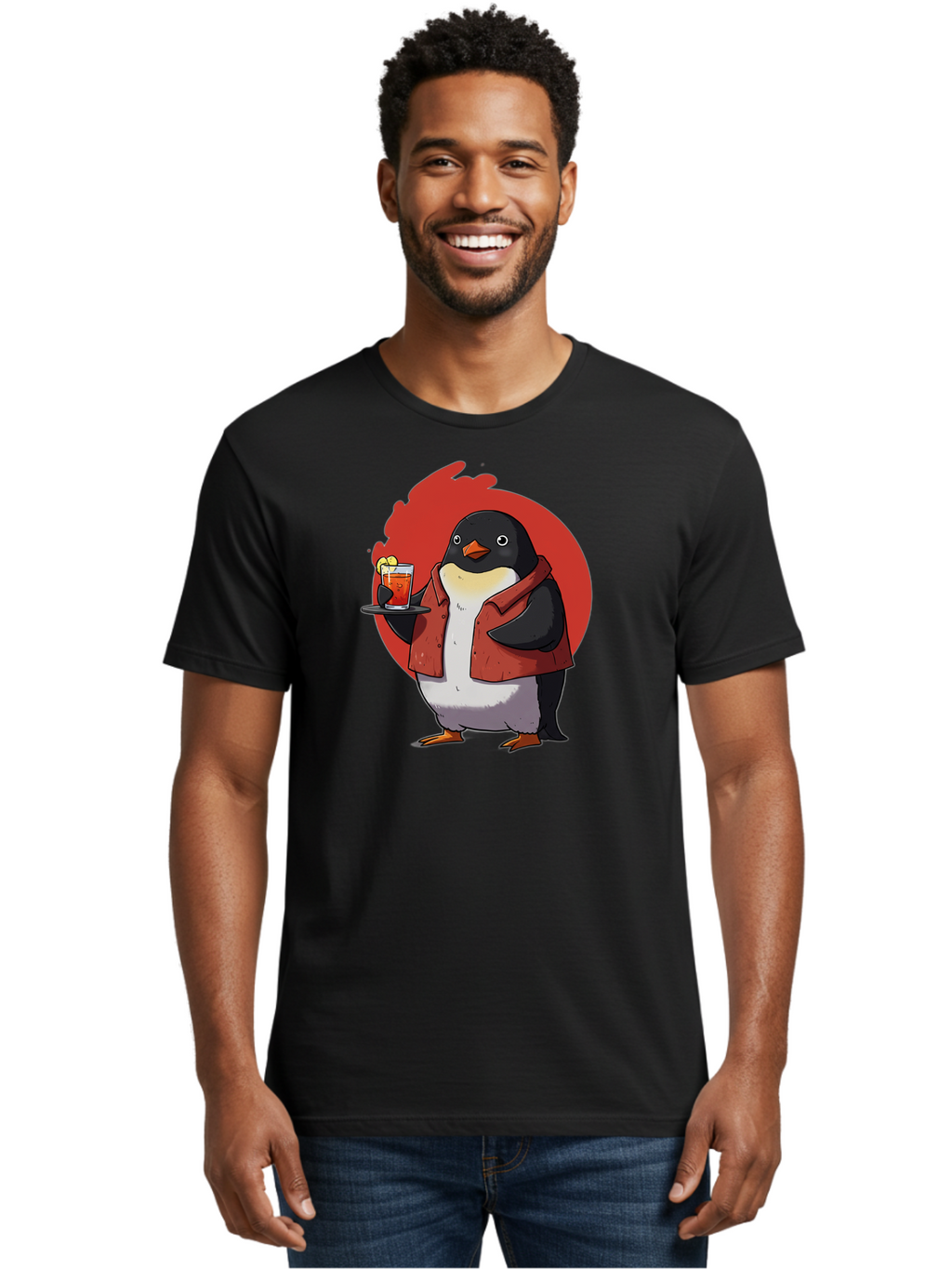 Penguin-Bartender-10 Men'S Graphic Tee, 100% Cotton, Comfortable Casual Summer Wear, Machine Washable, Vintage Camera, Old Camera, Antique Camera, Black Camera, Classic Photography, Photography Equipment, Nostalgic Device, Film Camera, Baf967