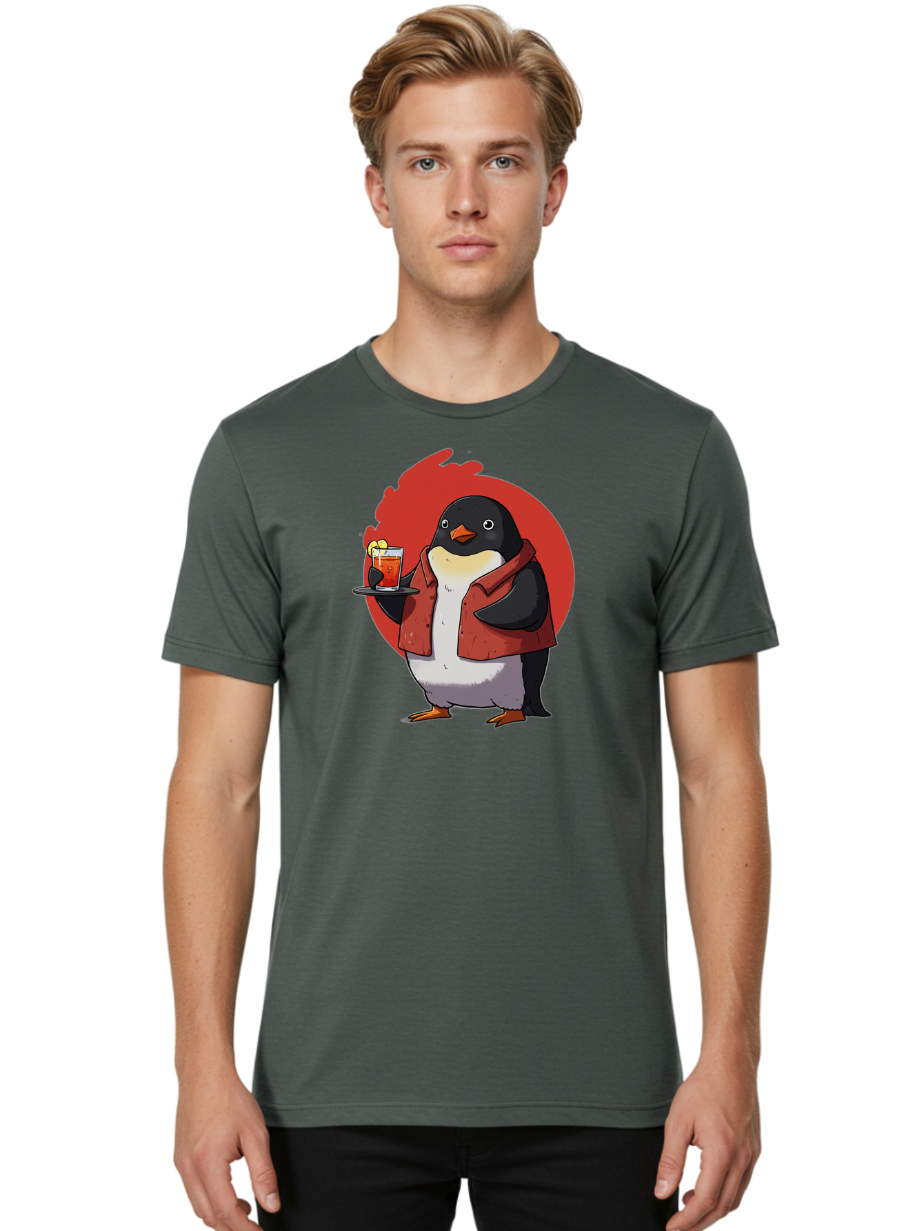 Penguin-Bartender-10 Men'S Graphic Tee, 100% Cotton, Comfortable Casual Summer Wear, Machine Washable, Vintage Camera, Old Camera, Antique Camera, Black Camera, Classic Photography, Photography Equipment, Nostalgic Device, Film Camera, Baf967