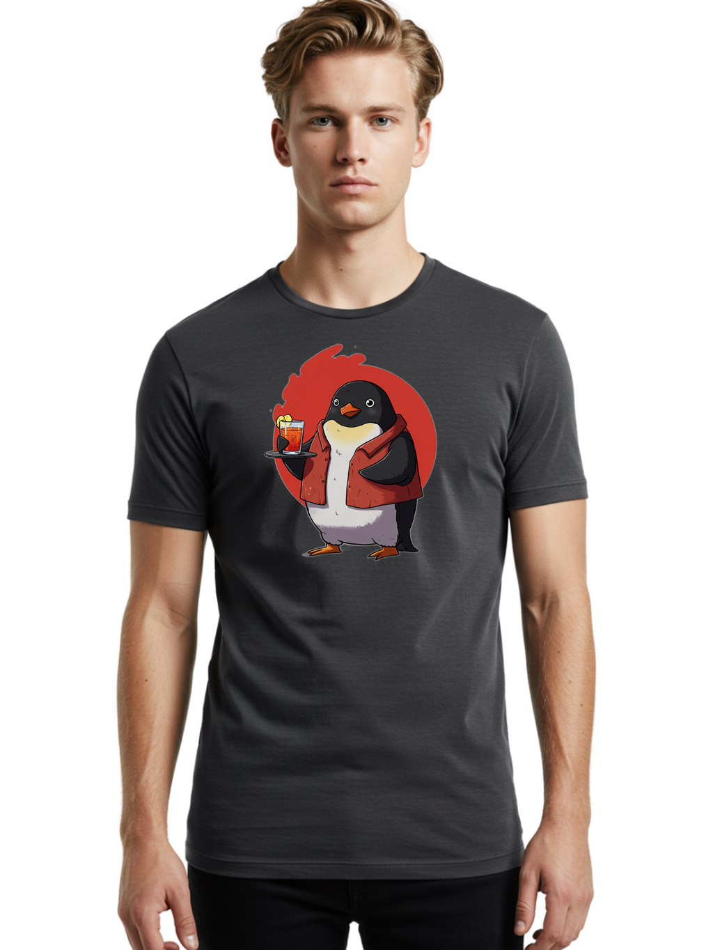 Penguin-Bartender-10 Men'S Graphic Tee, 100% Cotton, Comfortable Casual Summer Wear, Machine Washable, Vintage Camera, Old Camera, Antique Camera, Black Camera, Classic Photography, Photography Equipment, Nostalgic Device, Film Camera, Baf967