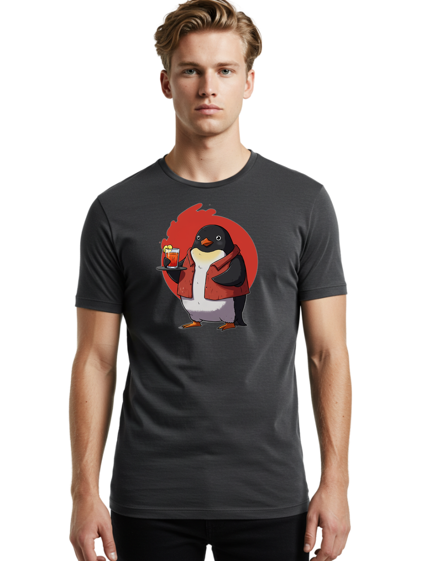 Penguin-Bartender-10 Men'S Graphic Tee, 100% Cotton, Comfortable Casual Summer Wear, Machine Washable, Vintage Camera, Old Camera, Antique Camera, Black Camera, Classic Photography, Photography Equipment, Nostalgic Device, Film Camera, Baf967
