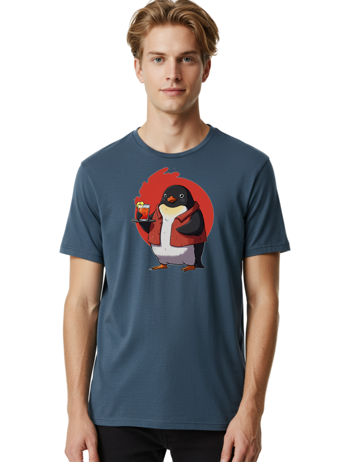 Penguin-Bartender-10 Men'S Graphic Tee, 100% Cotton, Comfortable Casual Summer Wear, Machine Washable, Vintage Camera, Old Camera, Antique Camera, Black Camera, Classic Photography, Photography Equipment, Nostalgic Device, Film Camera, Baf967