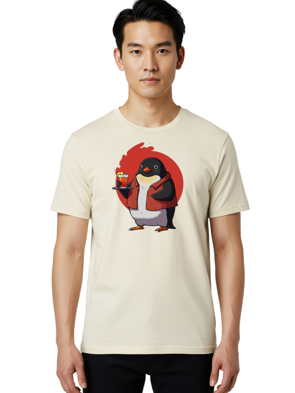 Penguin-Bartender-10 Men'S Graphic Tee, 100% Cotton, Comfortable Casual Summer Wear, Machine Washable, Vintage Camera, Old Camera, Antique Camera, Black Camera, Classic Photography, Photography Equipment, Nostalgic Device, Film Camera, Baf967