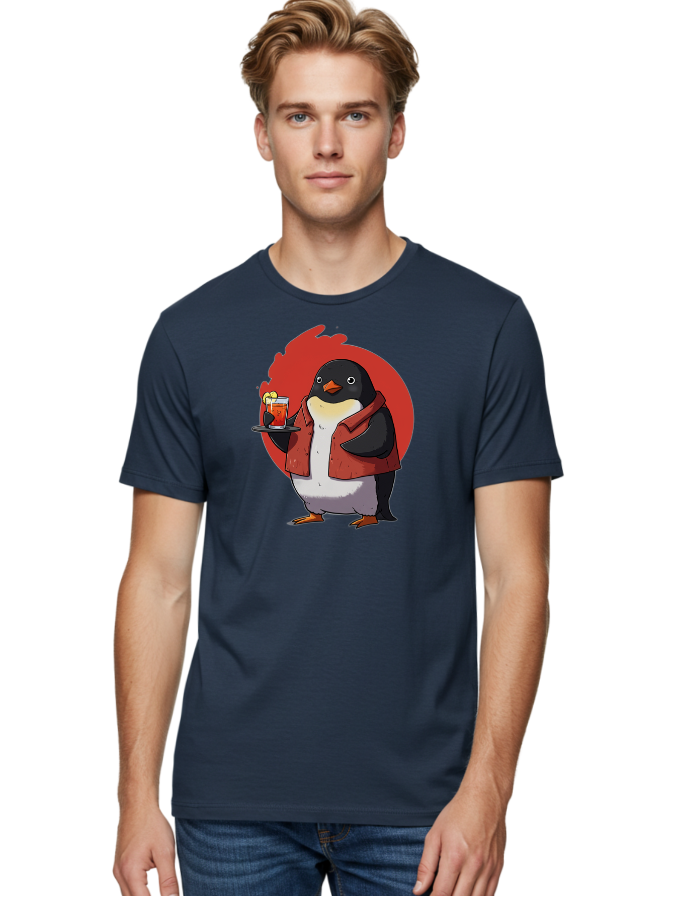 Penguin-Bartender-10 Men'S Graphic Tee, 100% Cotton, Comfortable Casual Summer Wear, Machine Washable, Vintage Camera, Old Camera, Antique Camera, Black Camera, Classic Photography, Photography Equipment, Nostalgic Device, Film Camera, Baf967