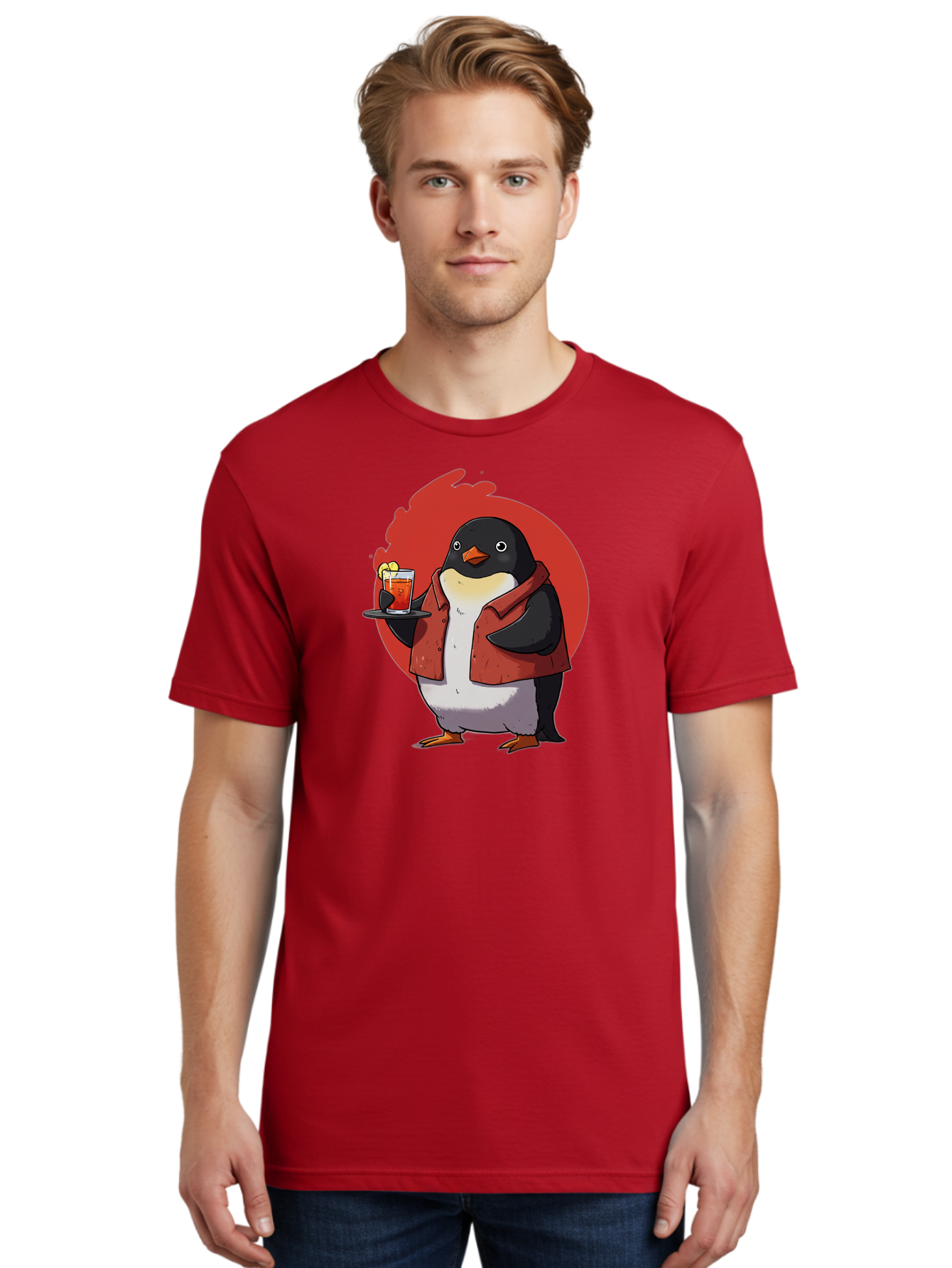 Penguin-Bartender-10 Men'S Graphic Tee, 100% Cotton, Comfortable Casual Summer Wear, Machine Washable, Vintage Camera, Old Camera, Antique Camera, Black Camera, Classic Photography, Photography Equipment, Nostalgic Device, Film Camera, Baf967