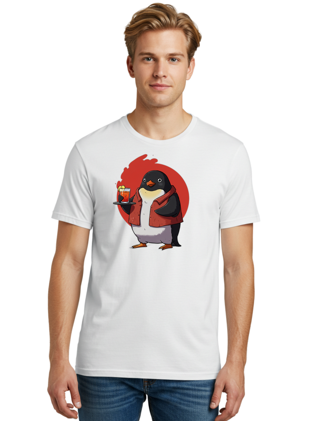Penguin-Bartender-10 Men'S Graphic Tee, 100% Cotton, Comfortable Casual Summer Wear, Machine Washable, Vintage Camera, Old Camera, Antique Camera, Black Camera, Classic Photography, Photography Equipment, Nostalgic Device, Film Camera, Baf967