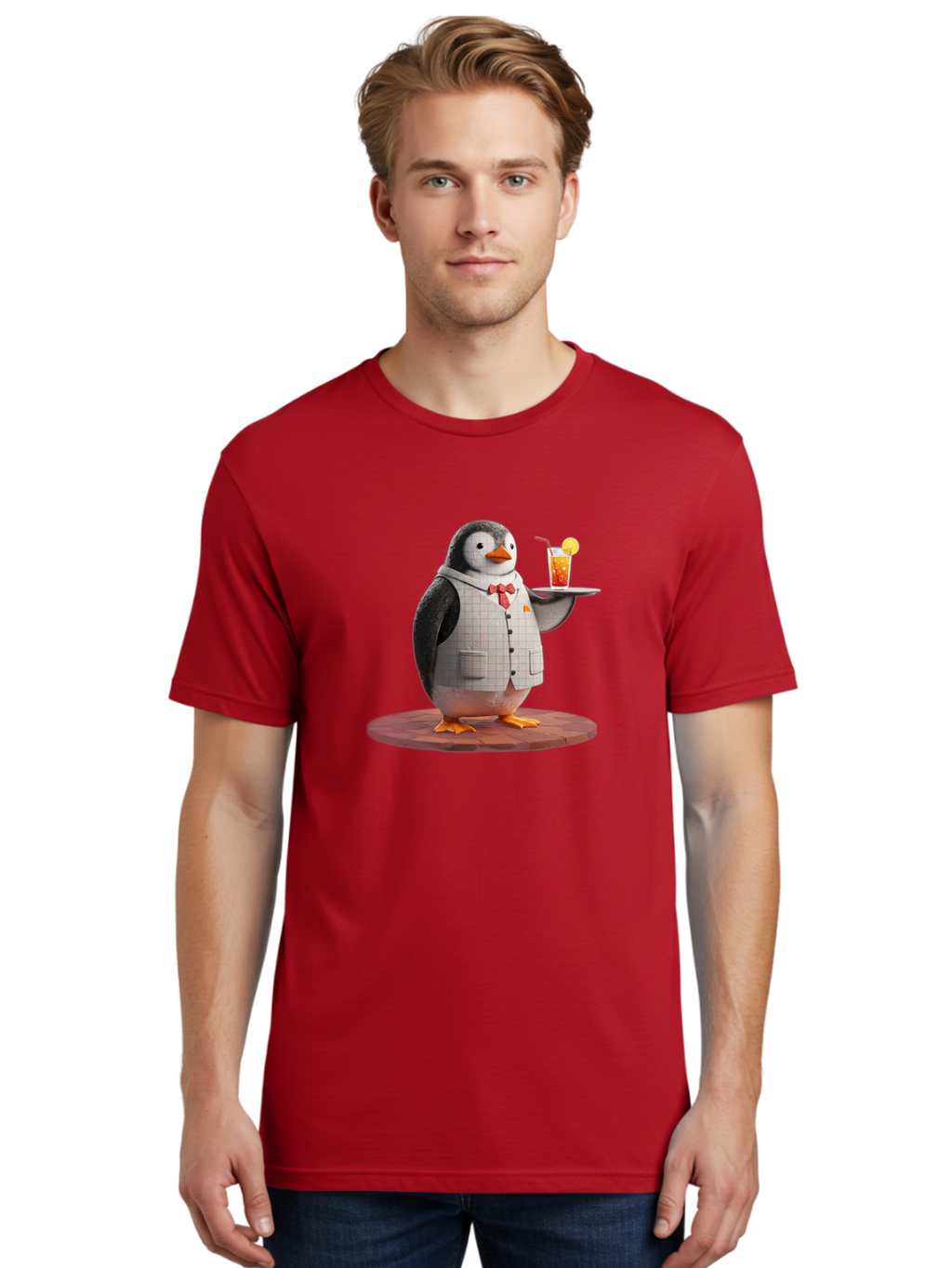 Penguin-Bartender-11 Men'S Graphic Tee, 100% Cotton, Comfortable Casual Summer Wear, Machine Washable, Vintage Camera, Old Camera, Antique Camera, Black Camera, Classic Photography, Photography Equipment, Nostalgic Device, Film Camera, Baf968