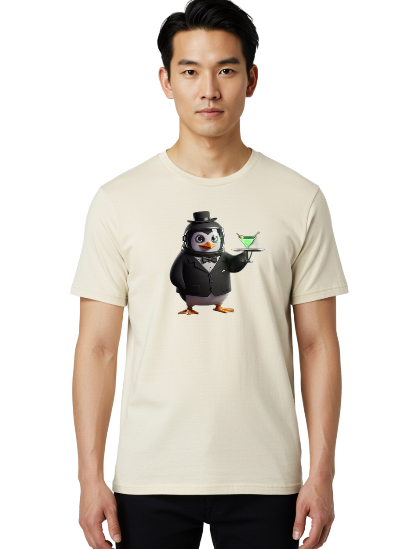 Penguin-Bartender-12 Men'S Graphic Tee, 100% Cotton, Comfortable Casual Summer Wear, Machine Washable, Vintage Camera, Old Camera, Antique Camera, Black Camera, Classic Photography, Photography Equipment, Nostalgic Device, Film Camera, Baf969