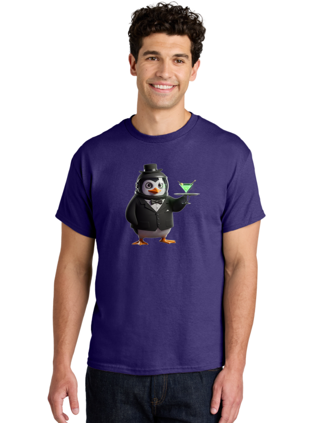 Penguin-Bartender-12 Men'S Graphic Tee, 100% Cotton, Comfortable Casual Summer Wear, Machine Washable, Vintage Camera, Old Camera, Antique Camera, Black Camera, Classic Photography, Photography Equipment, Nostalgic Device, Film Camera, Baf969